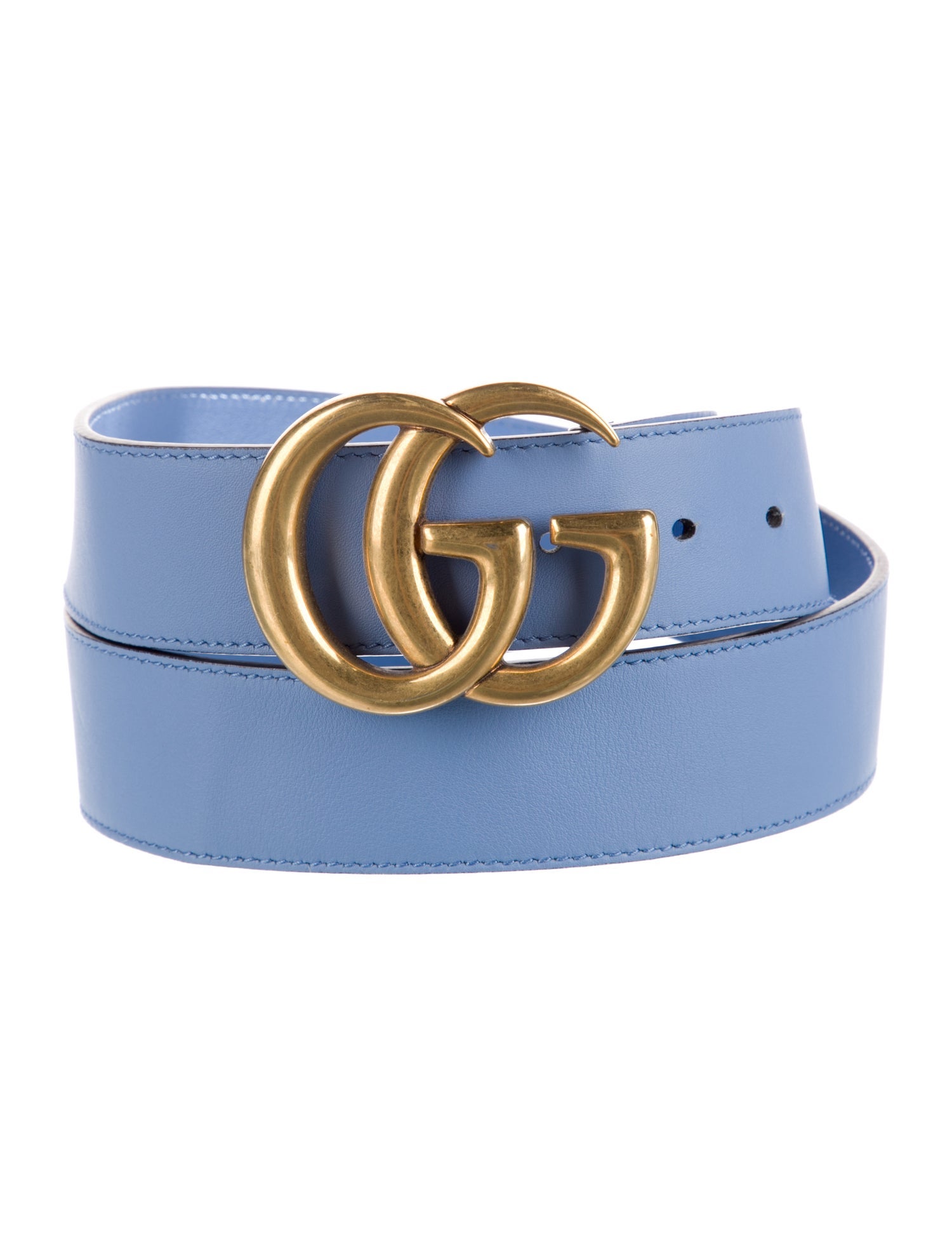 Gucci Double G Logo Leather Belt
